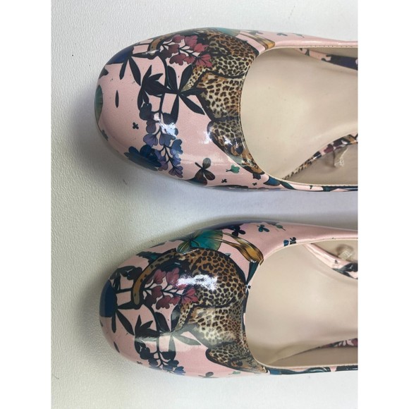 Zara Basic Tropical Animal Floral Pink Block Heel EU Size 36 (us size 6) NEW - Picture 5 of 13